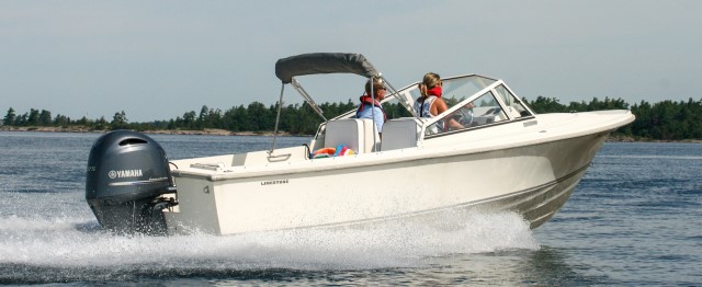 limestone boats runabout at sea